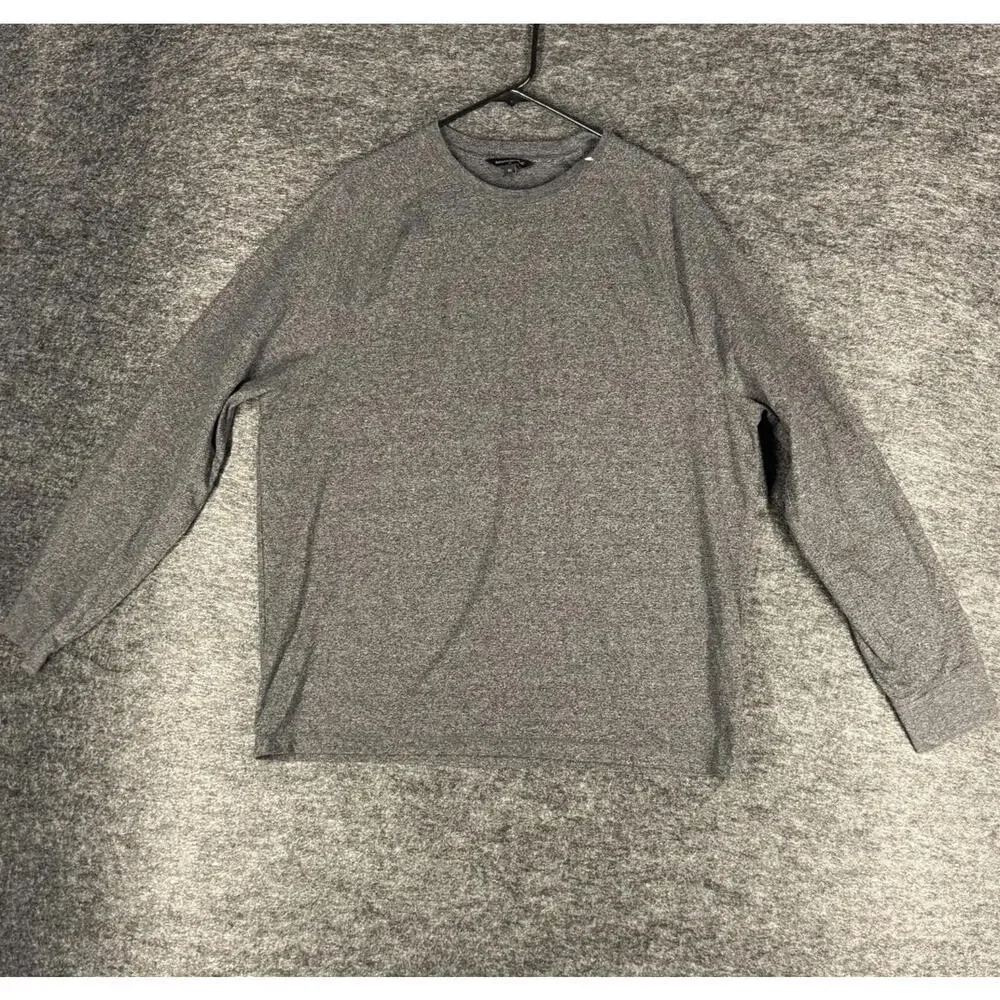Banana Republic Sweater Pullover Men XL Gray Knit Long Sleeve Crew Neck Cotton